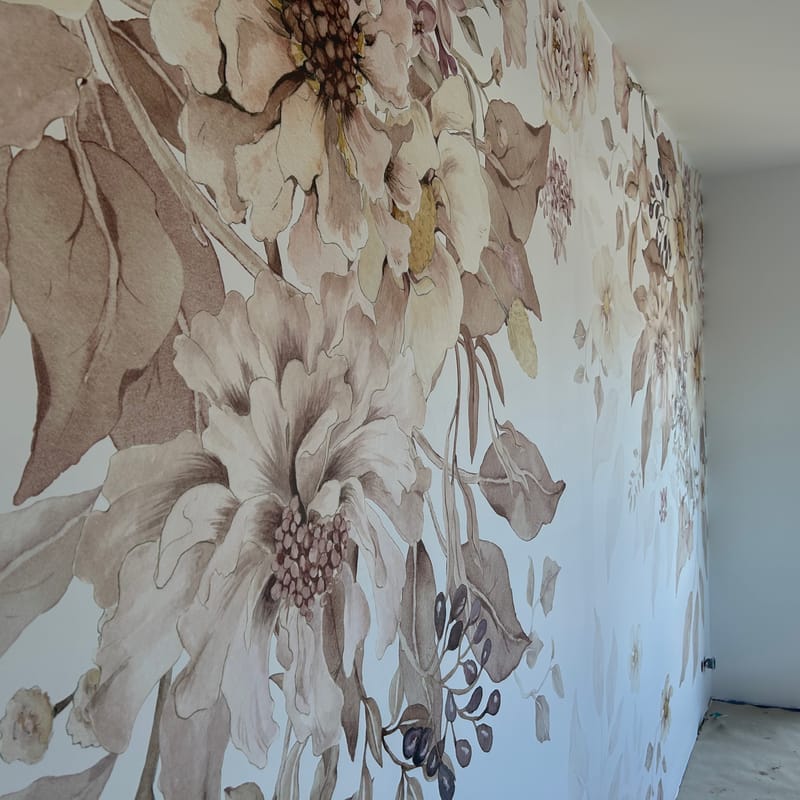 Floral mural installation — photo 1